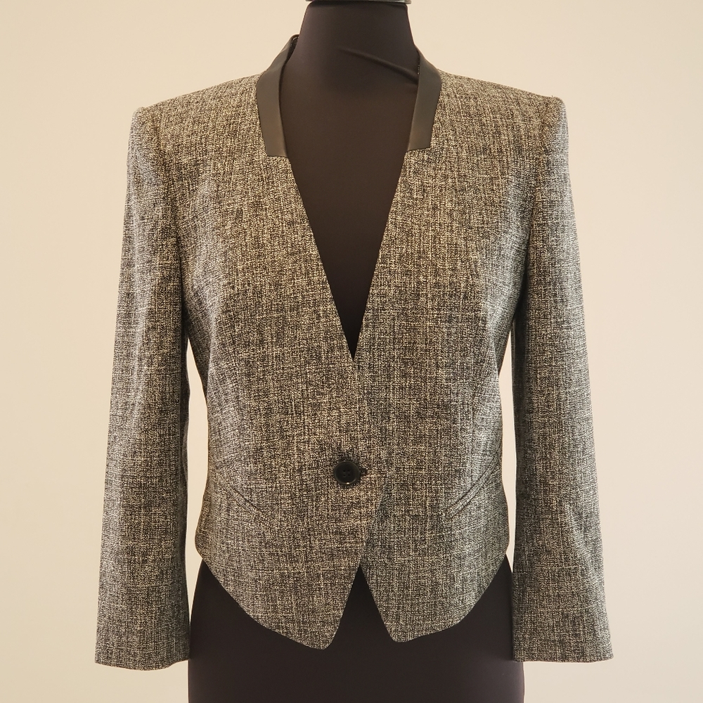 NWT Black & Grey Trendy Ann Taylor Blazer